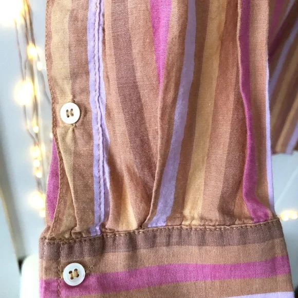 Xirena Striped Button Down Shirt XS soft 100% Cotton - Picture 5 of 7